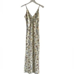 Caroline Constas Floral Satin Slip Maxi Dress